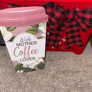 Pink and White Coffee Lover Sign